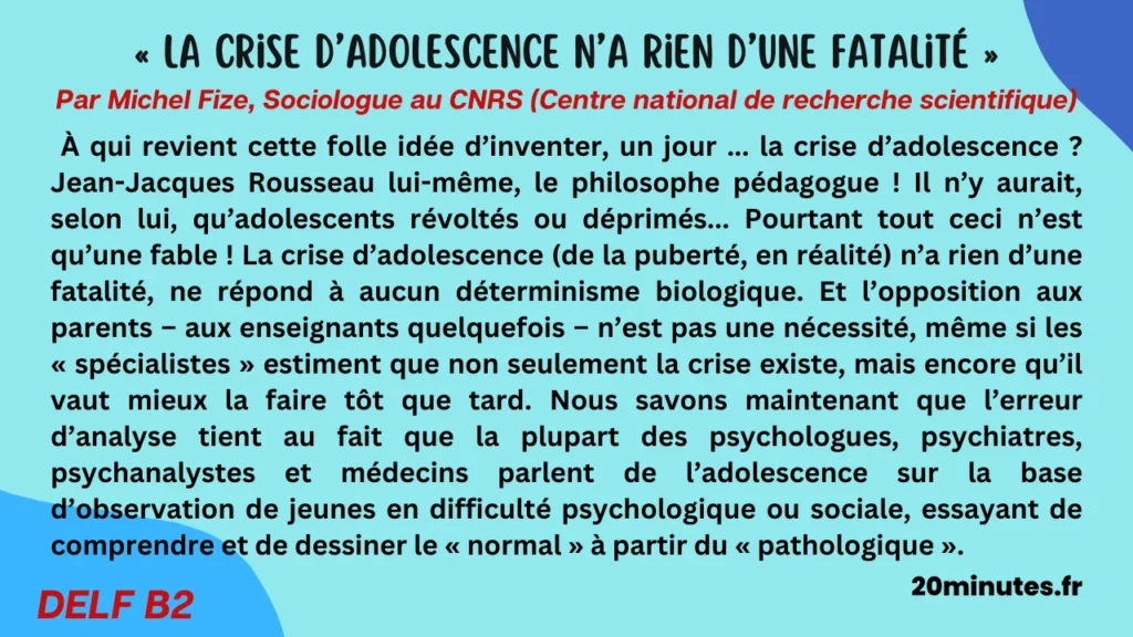 La crise d’adolescence n’a rien d’une fatalité