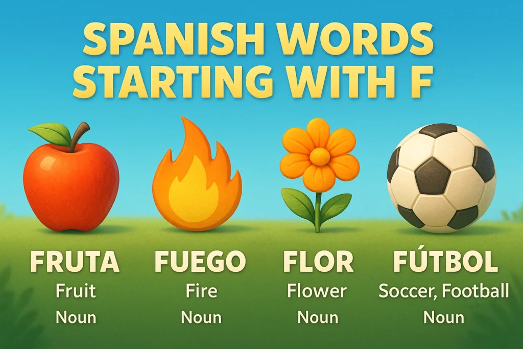 Spanish words that start with F