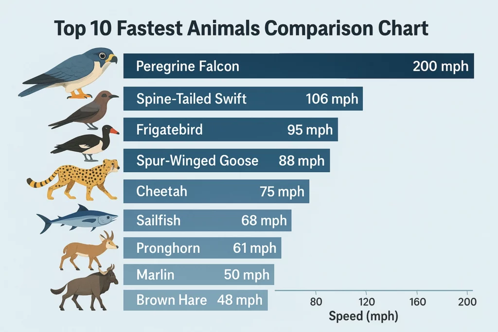 Top 10 Animals Comparison Chart